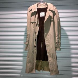London Fog By Greenwood Coat Men’s Size 42 Tan Trench Coat With Sherpa Lining